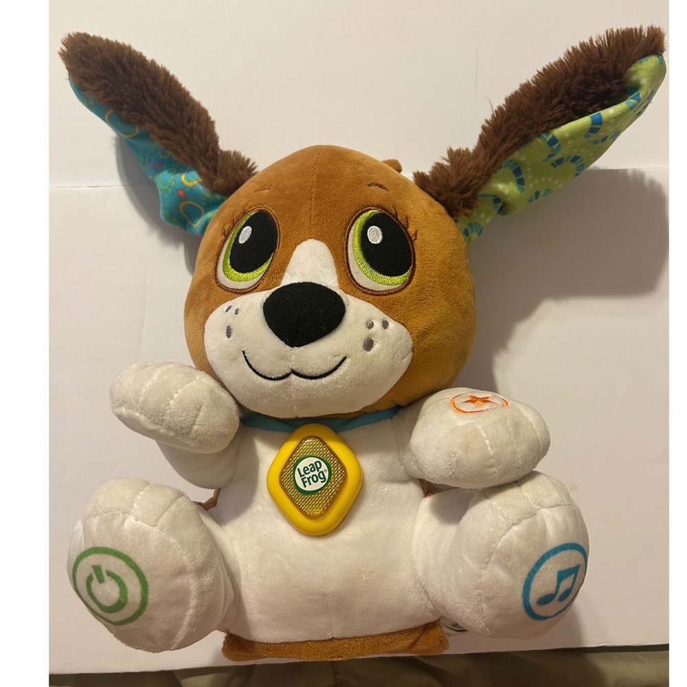LeapFrog Speak & Learn Puppy Bailey Interactive Plush Toy Brown White Working